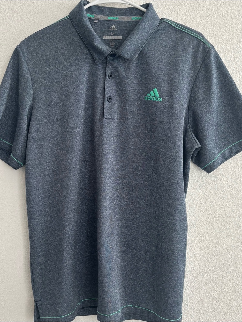 Adidas Golf Grey Polo Shirt Mens Medium Athletic